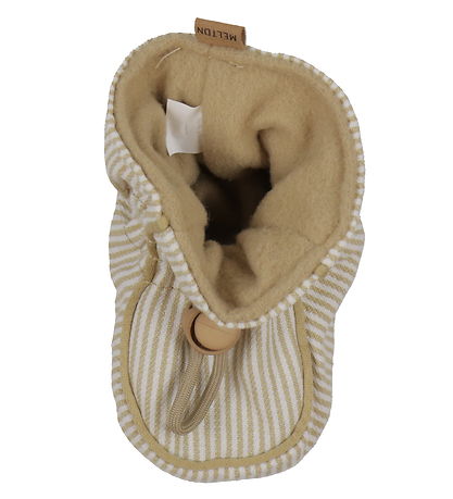 Melton Booties - Striped - Beige