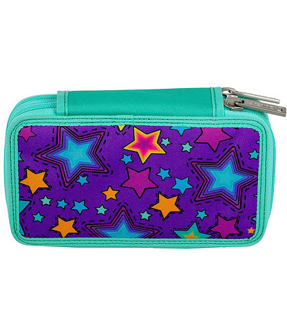 Jeva Pencil Case w. Contents - Twozip - Rainbow Unicorn Candy