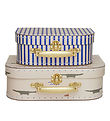 OYOY Cardboard Suitcase - 2 pcs - Crocodile & Stripe - Beige
