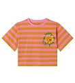 Stella McCartney Kids 티셔츠 - 핑크/오렌지색 줄무늬 포함 프린트