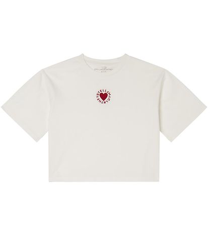 Stella McCartney Kids 티셔츠 - 크롭 - 화이트 포함 하트