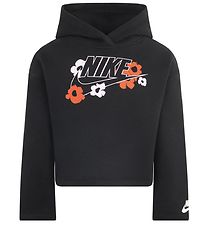 Nike 후드티 - 잘린 - 검은색 포함 꽃