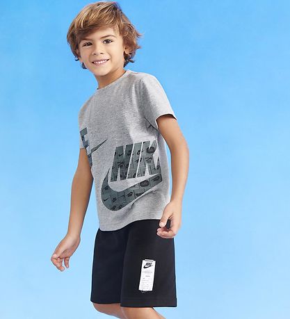Nike Shortsset - Shorts/T-shirt - Svart/Grå