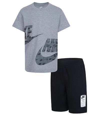 Nike Shortsset - Shorts/T-shirt - Svart/Grå