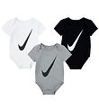 Nike Rompers s/s - Swoosh - 3-pack - Wit/Grijs/Zwart