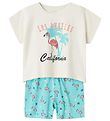 Name It Pyjama Set - 2 Parts - Flamingo - Pool Blue