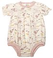 Joha Summer Romper - Wool - Off White/Dusty Pink w. Whale