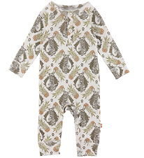 Katvig Onesie - Vit m. Tropiskt Mönster