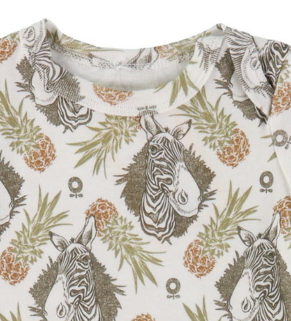 Katvig Summer Romper - White w. Tropical Pattern