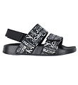 Calvin Klein Strandsandalar - Franskur rennilás - Svart M. Hvítu