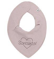 Pippi Teething Bib - Pointy - Violet Ice w. Big sister