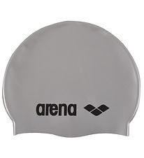 Arena Swim Cap - Classic Silicone - Silver/Black