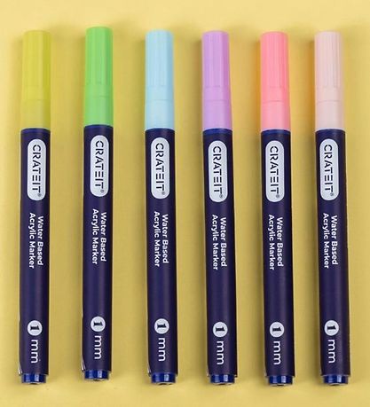 Crateit Markers - 1mm - 6 pcs - Pastels