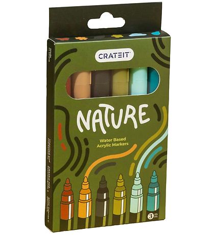 Crateit Tusjer - 3 mm - 6 stk. - Nature