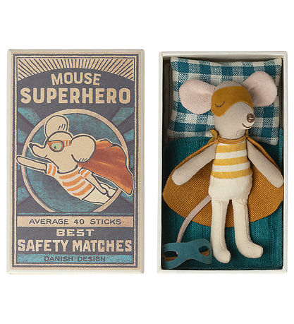 Souris Maileg - Petit frère - Super-héros dans une boîte d'allum