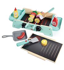 Hape Play Food w. Sound/Light - Wood - Sizzling Griddle & Grill 