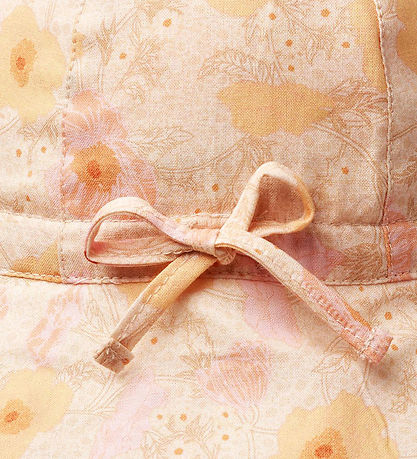 Wheat Sun Hat - Chlo - Alabaster Flower Bobbles