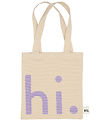 Design Letters Shoppingväska - Liten - Hej - Natur/Lila