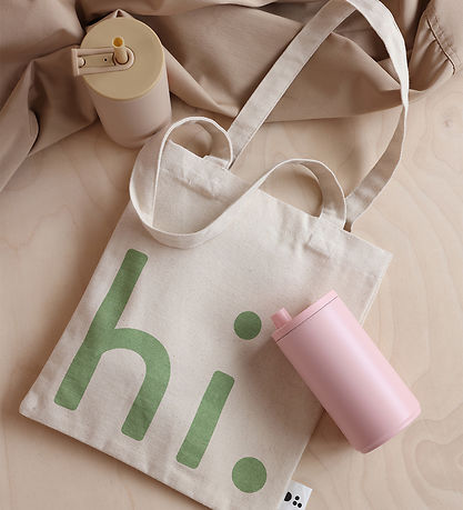 Design Letters Innkaupapoki - Lítið - Hæ - Náttúrulegt/Grænt