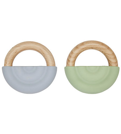 OYOY Teether - Rainbow Teether - 2-Pack - Dusty Blue/Green
