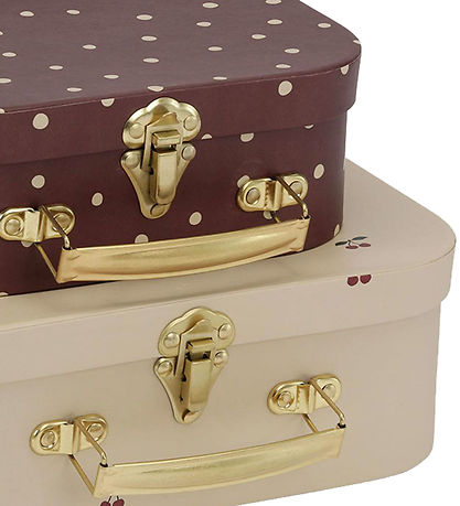 Konges Sløjd Cardboard Suitcase - 2-Pack - Cherry/Dot