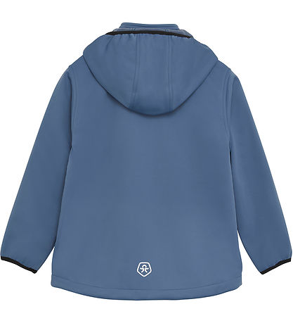 Color Kids Softshell Jacket w. Fleece - Vintage Indigo