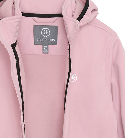 Color Kids Softshell Jacket w. Fleece - Bleached Mauve