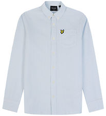 Lyle & Scott Skyrta - Oxford - Ljósblátt/Hvítt
