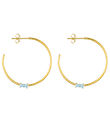 Design Letters Earrings - Bow Tie - Gold/Light Blue