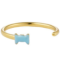 Design Letters Ring - Bow Jafntefli - Gull/Ljósblátt