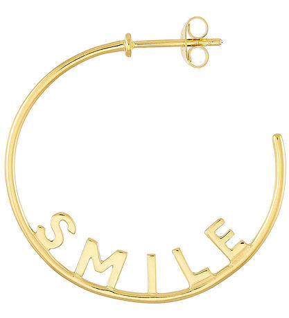 Design Letters Örhänge - 1 st. - Smile Hoop - Guld