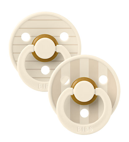 BIBS Colour Pacifiers - 2-Pack - Size 1 - Round - Ivory/Vanilla 