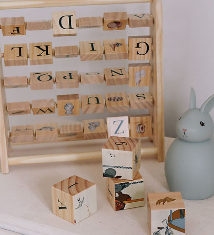 Konges Sløjd Activity Toy - ABC Block frame - Wood - Multi