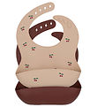 Konges Sløjd Bibs - Silicone - 2-Pack - Cherry/Mocca