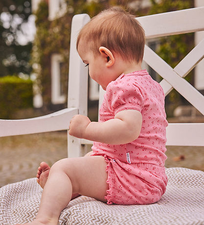 Hust and Claire Bodysuit s/s - Waffle Fabric - HCBitt - Flamingo