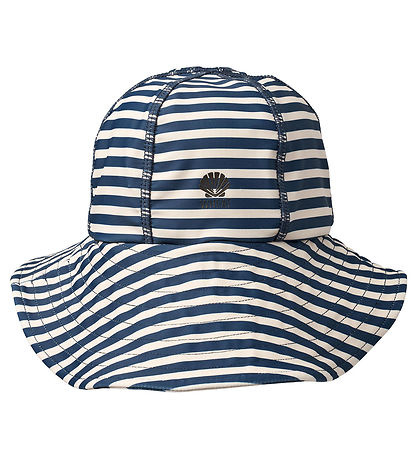 Wheat Badehatt - UV40+ - Indigo Stripe m. Velcro