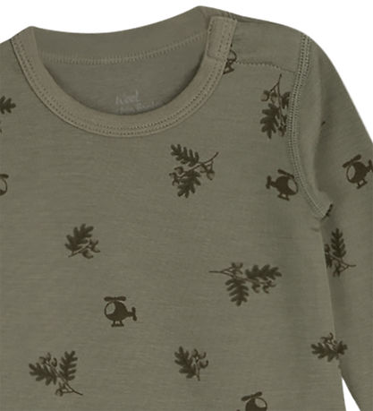 Hust and Claire Romper l/s - Wol/Bamboe - Baloo-HC - Khaki