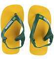 Havaianas Flip Flops - Baby Brasil Logo II - Pop Yellow/Amazon
