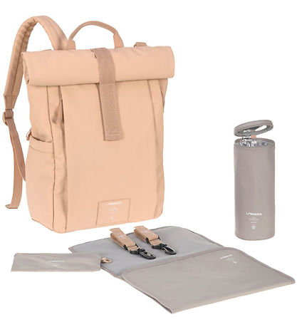 Lässig Changing Bag - GRE Rolltop Up Backpack - Peach Rose