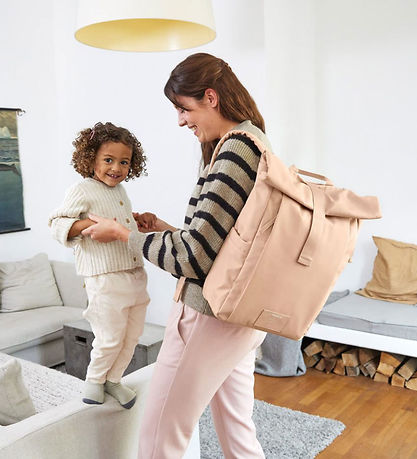 Lässig Changing Bag - GRE Rolltop Up Backpack - Peach Rose