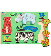 Djeco Jigsaw Puzzle - Wood - 12 Bricks - Coucou Tigers