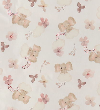 Nørgaard Madsens Bedding - Baby - White w. Elephants I Pink Nuan
