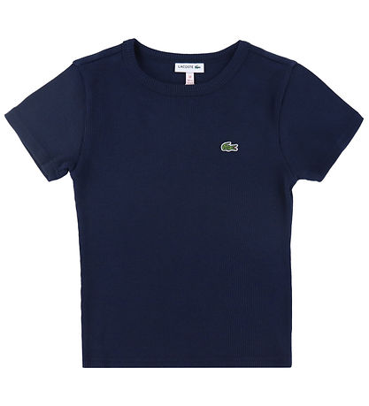 Lacoste Stuttermabolur - Rib - Dökkblátt