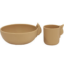 Konges Sløjd Dinner Set - Silicone - 2 Parts - Bunny - Almond