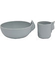 Konges Sløjd Dinner Set - Silicone - 2 Parts - Bunny - Quarry Bl
