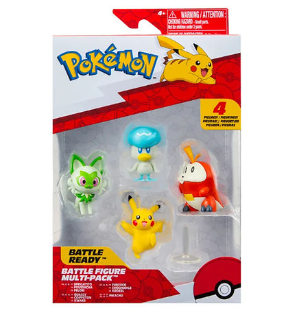 Pokémon Figurer - 4-pack - Battle Figure - Pikachu/Sprigatito/Fu