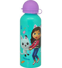 Gabby's Dollhouse Water Bottle - 500 mL - Aluminum - Turquoise/P
