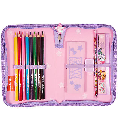 Paw Patrol Etui - Meisjes Etui m. Inhoud - Paars/Roze