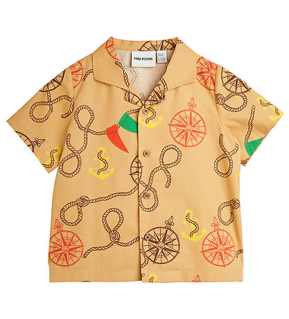 Mini Rodini Hemd - Nautisches Aop - Beige