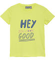 Color Kids T-shirt - Polyester - Limelight w. Text